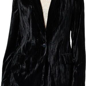 Luxurious Black Velvet Women's Blazer